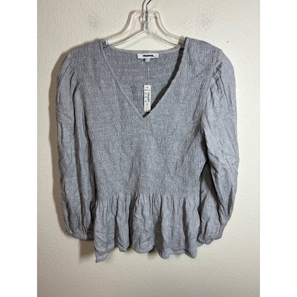 Madewell Tops - NWT Madewell Blouse Business Casual Boho Long Sleeve Gray Size XXS MSRP $82 -BC9